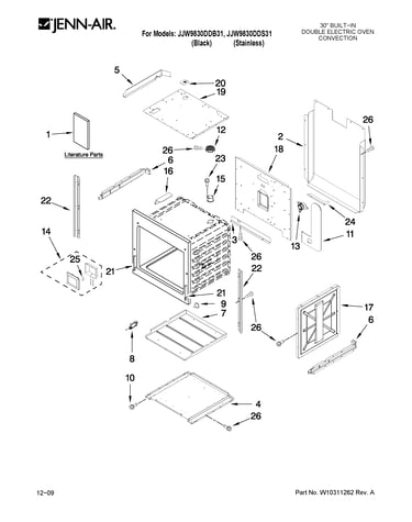 Upper oven parts