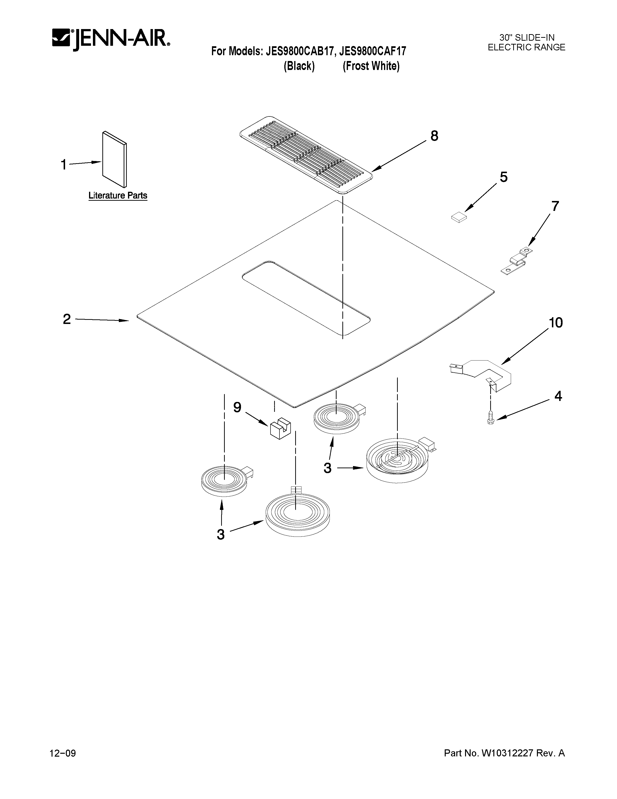 Cooktop parts