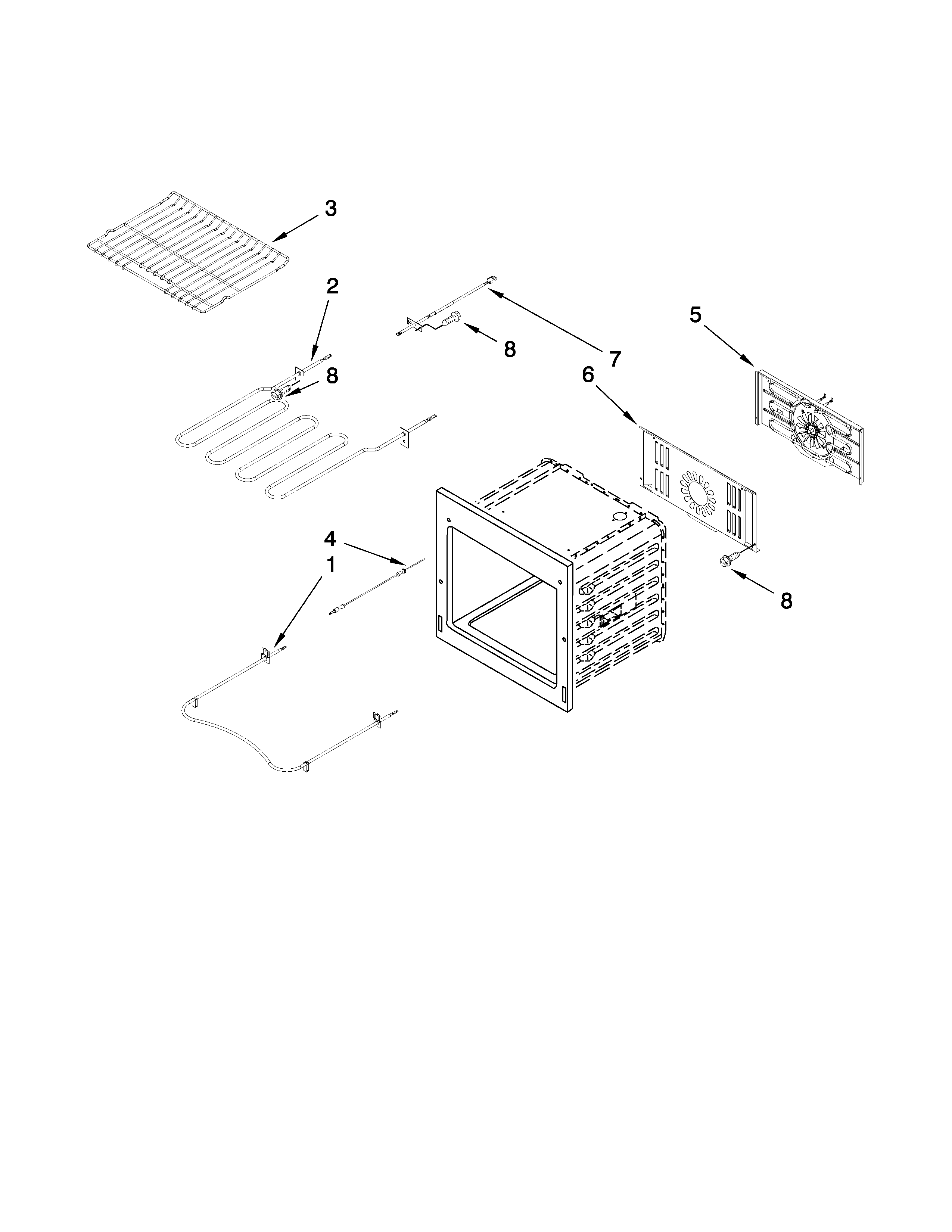 Internal oven parts