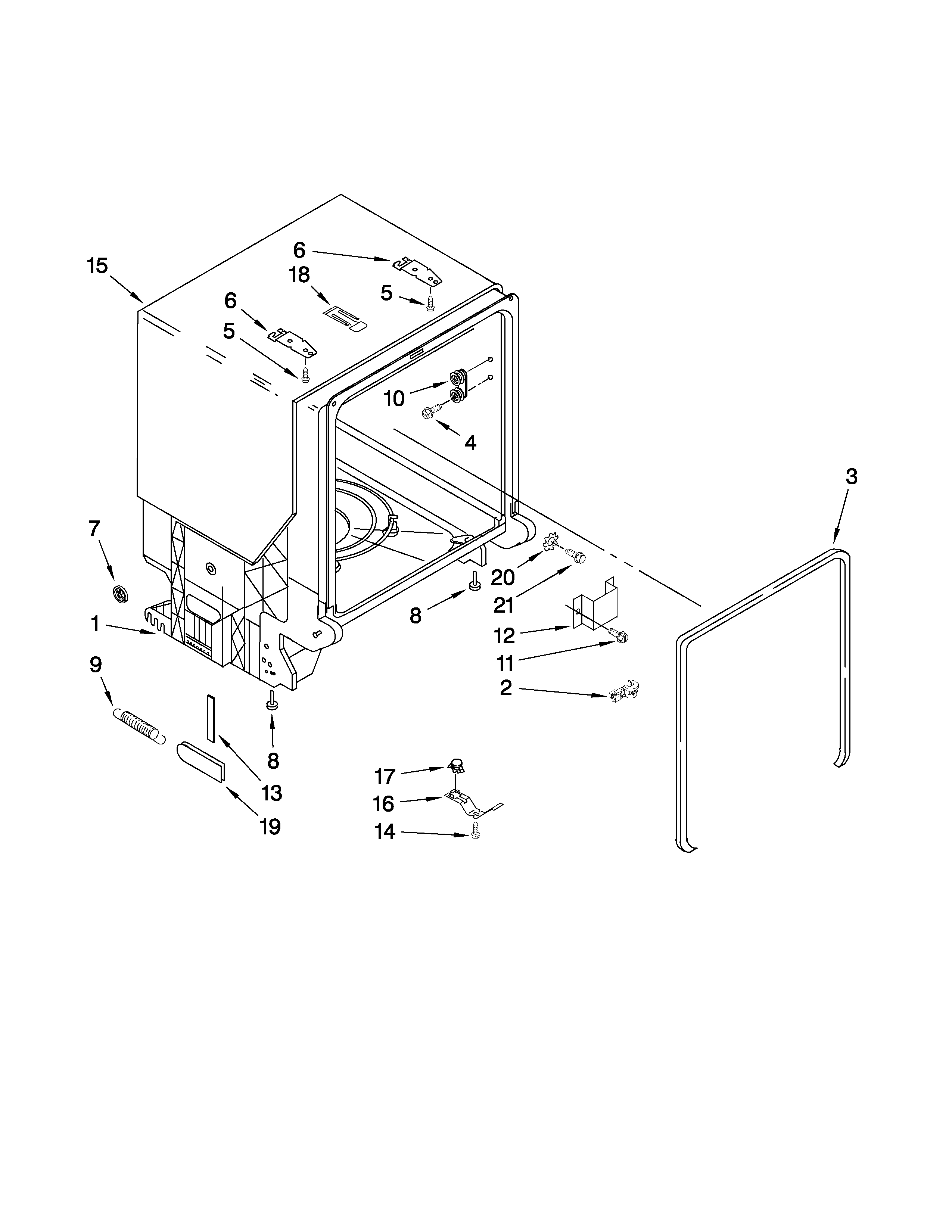 TUB AND FRAME PARTS