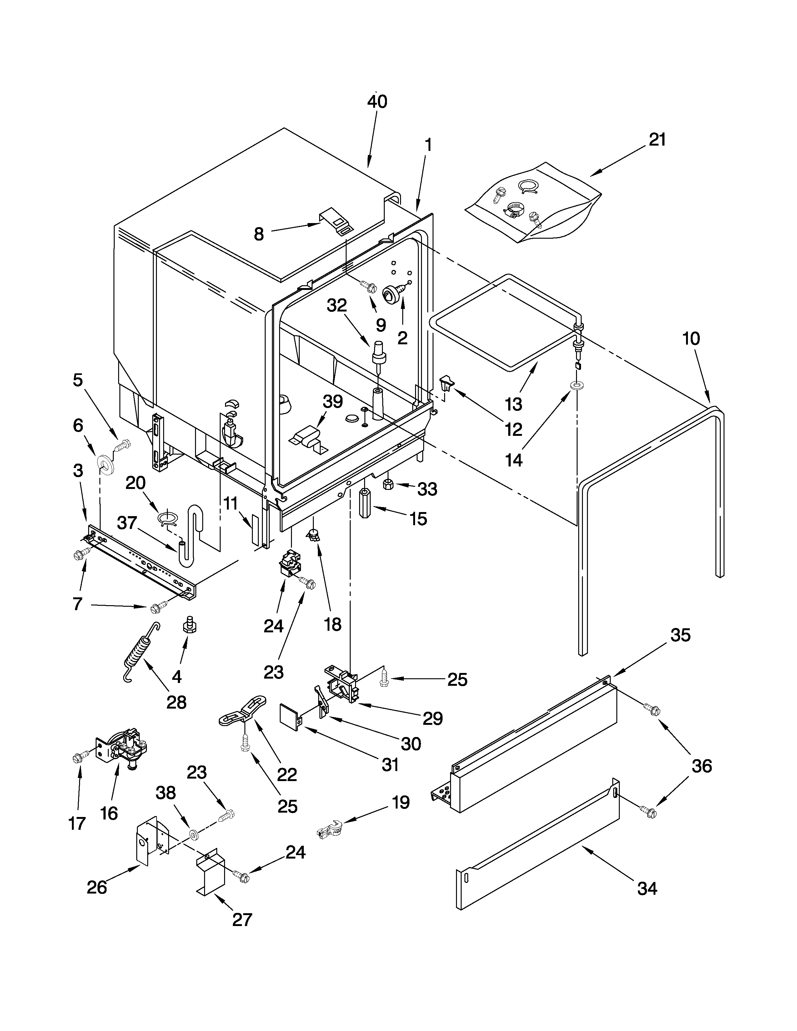 Tub assembly parts