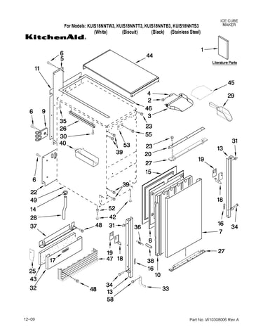 Cabinet liner and door parts