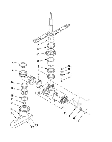 Pump and spray arm parts