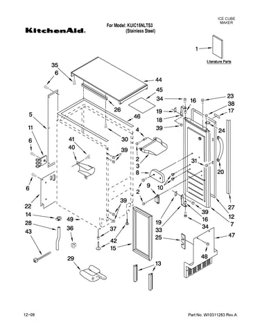 Cabinet liner and door parts