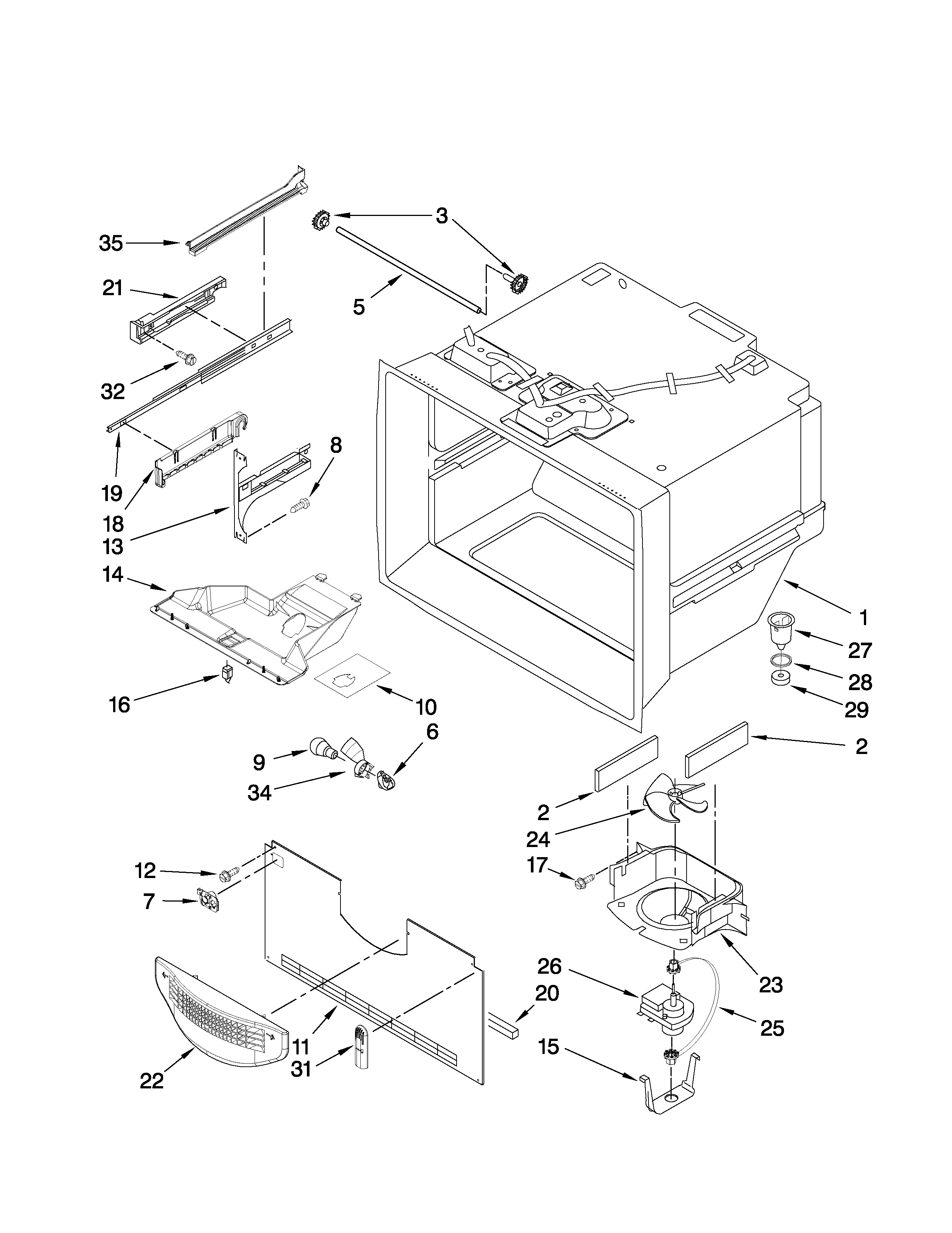 Freezer liner parts