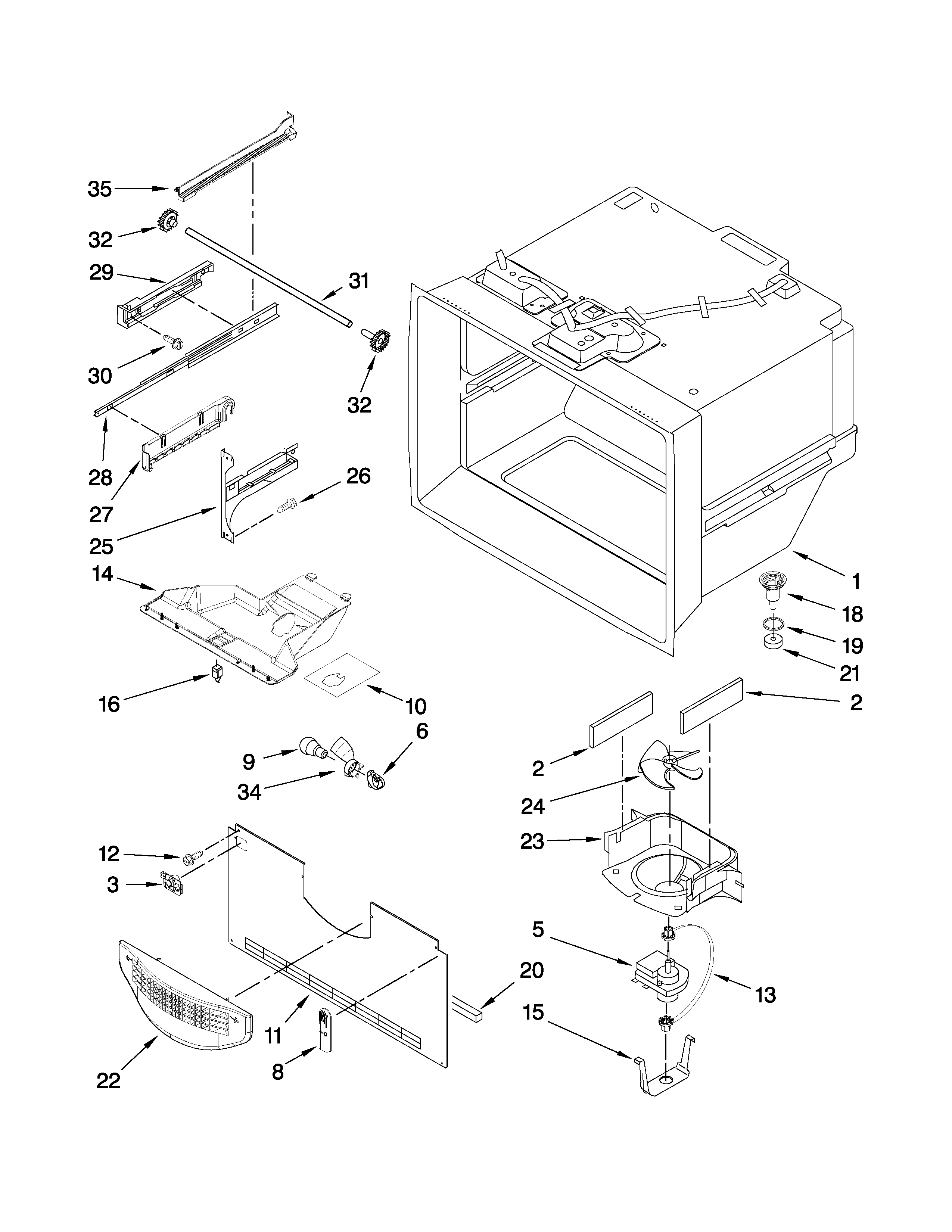Freezer liner parts