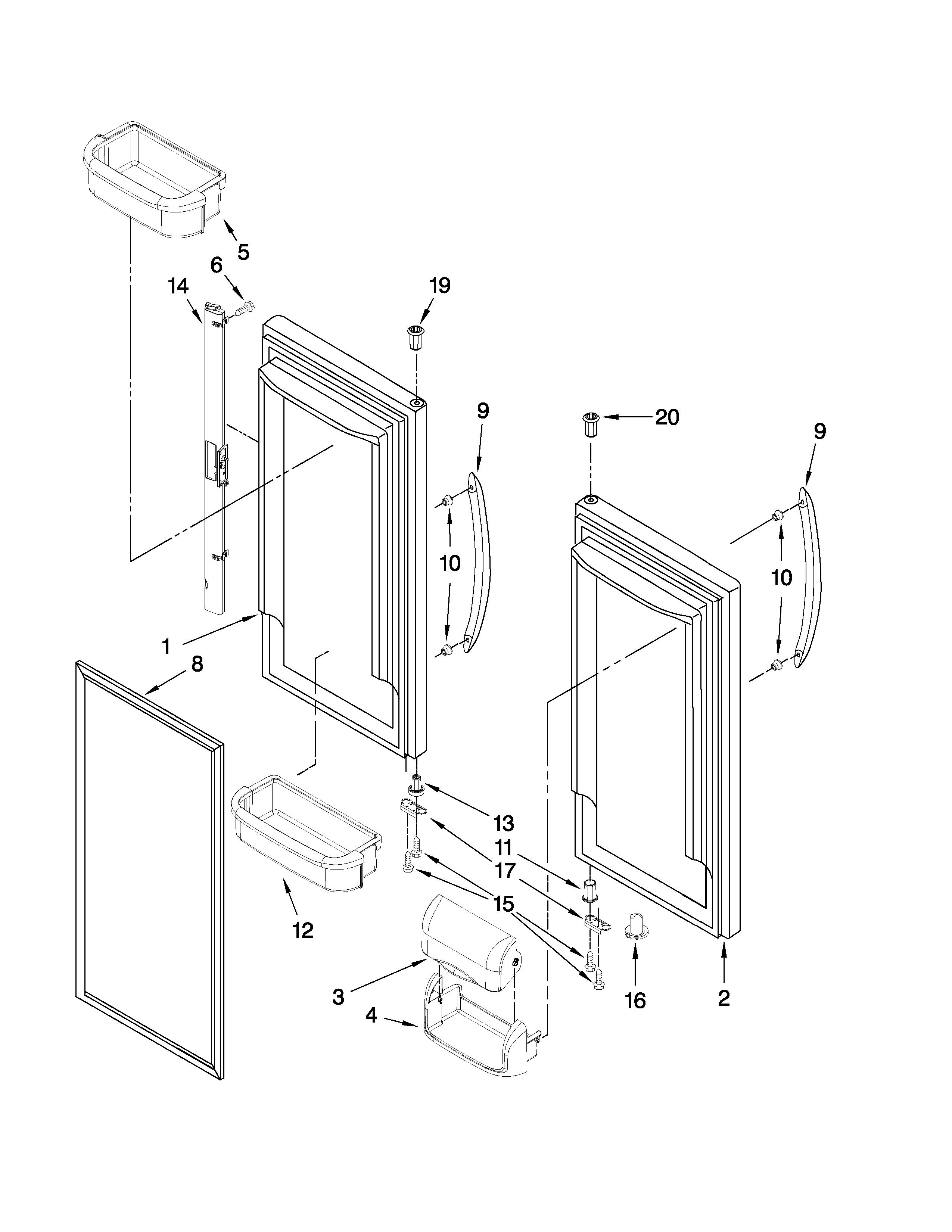Refrigerator door parts