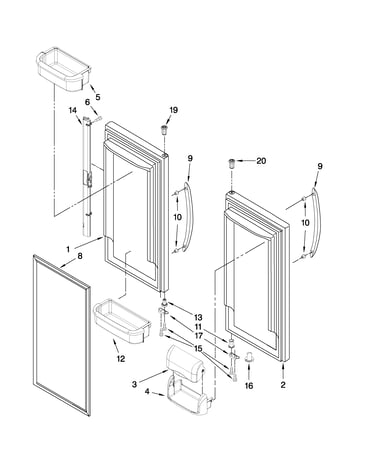 Refrigerator door parts