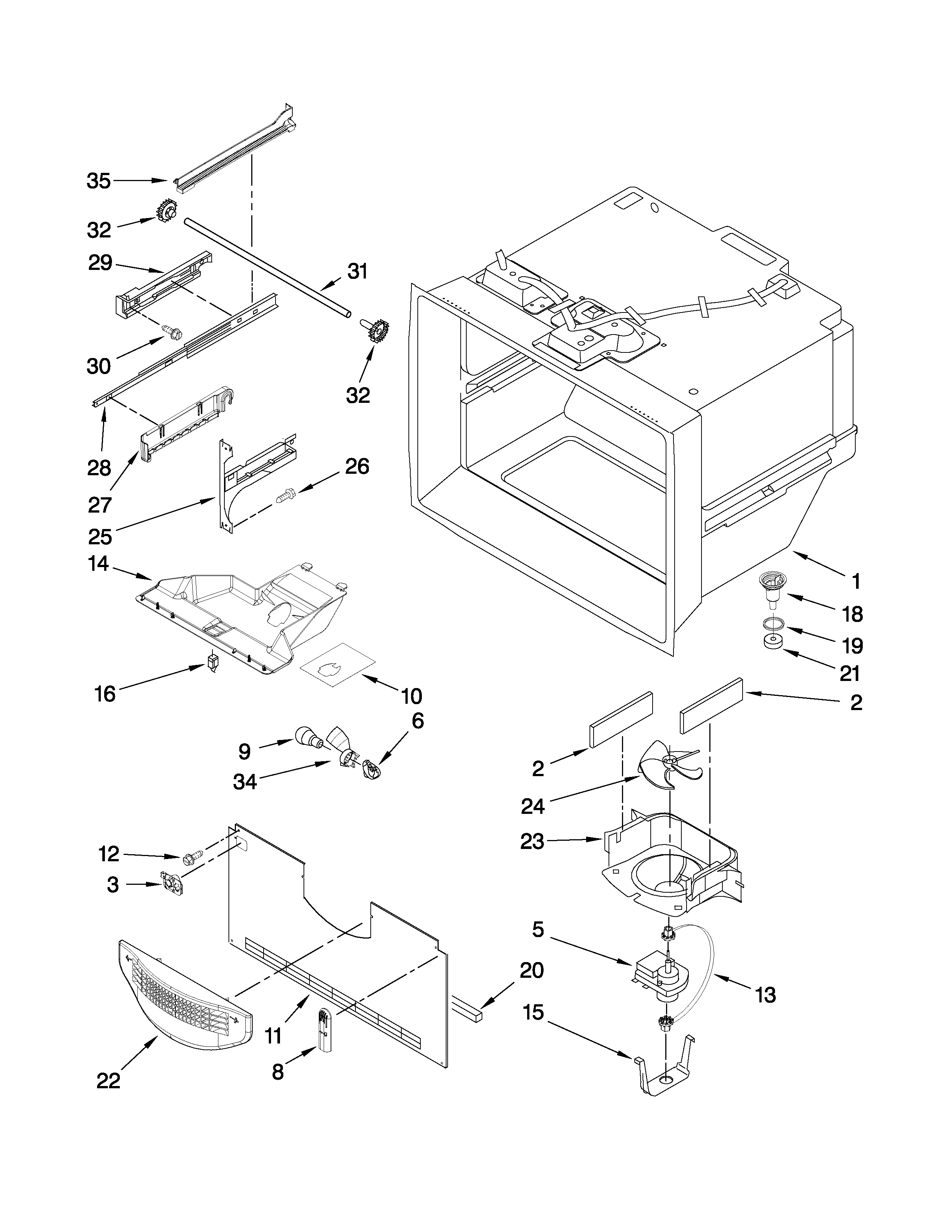 Freezer liner parts