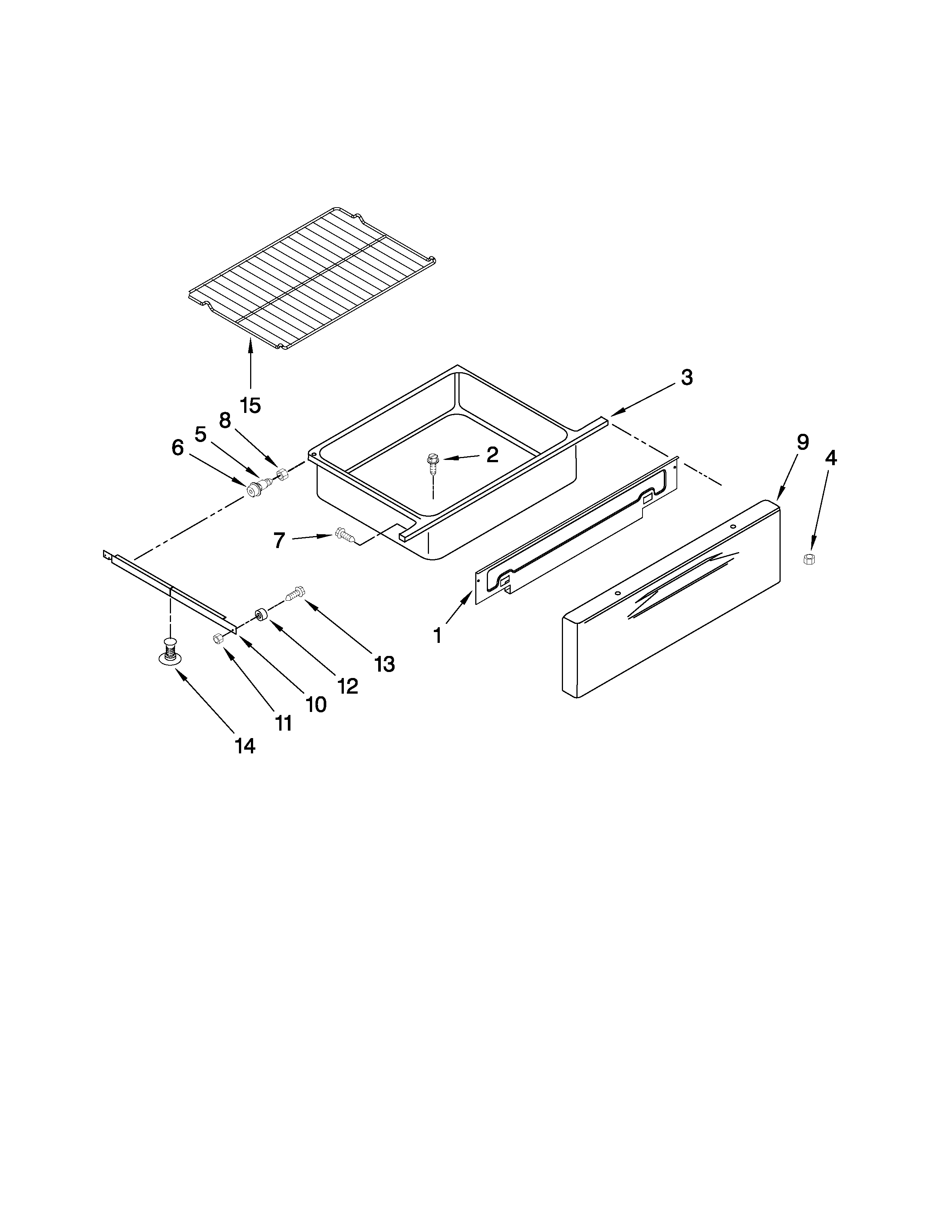 Drawer and rack parts