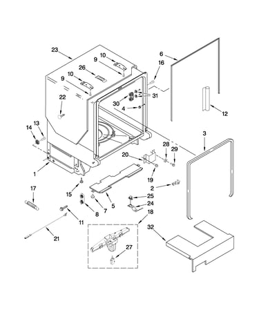 Tub and frame parts