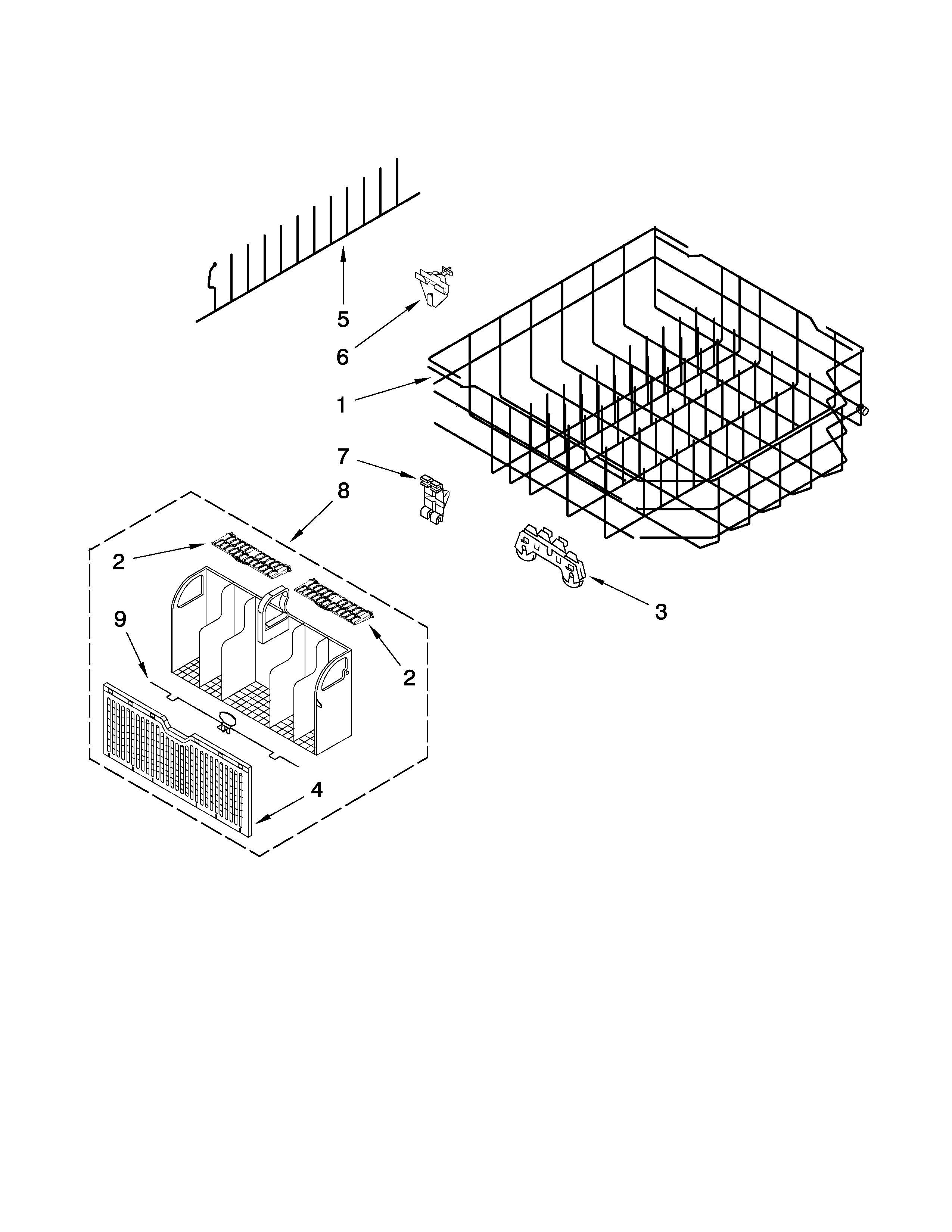 Lower rack parts