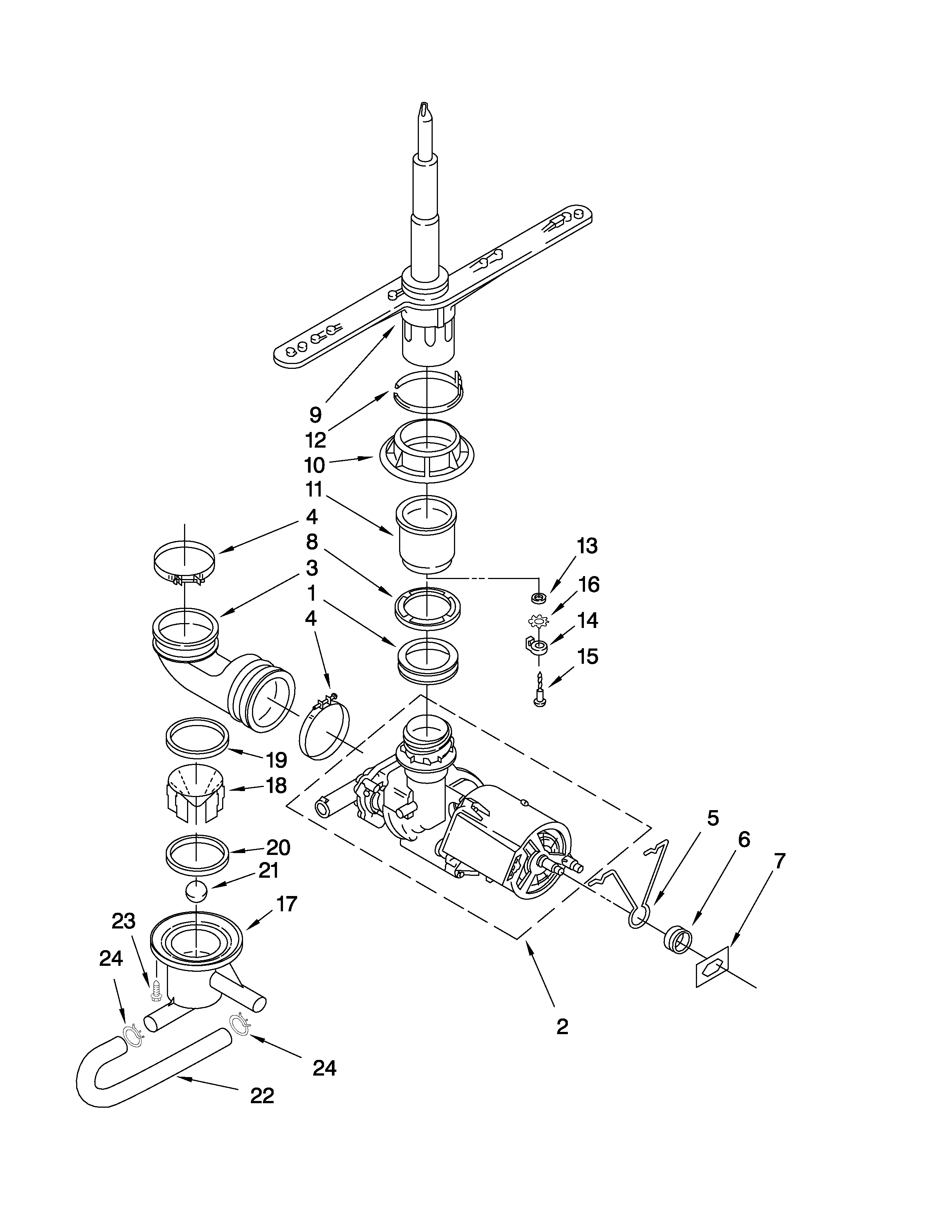 Pump and spray arm parts