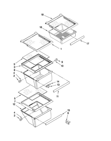 Refrigerator shelf parts