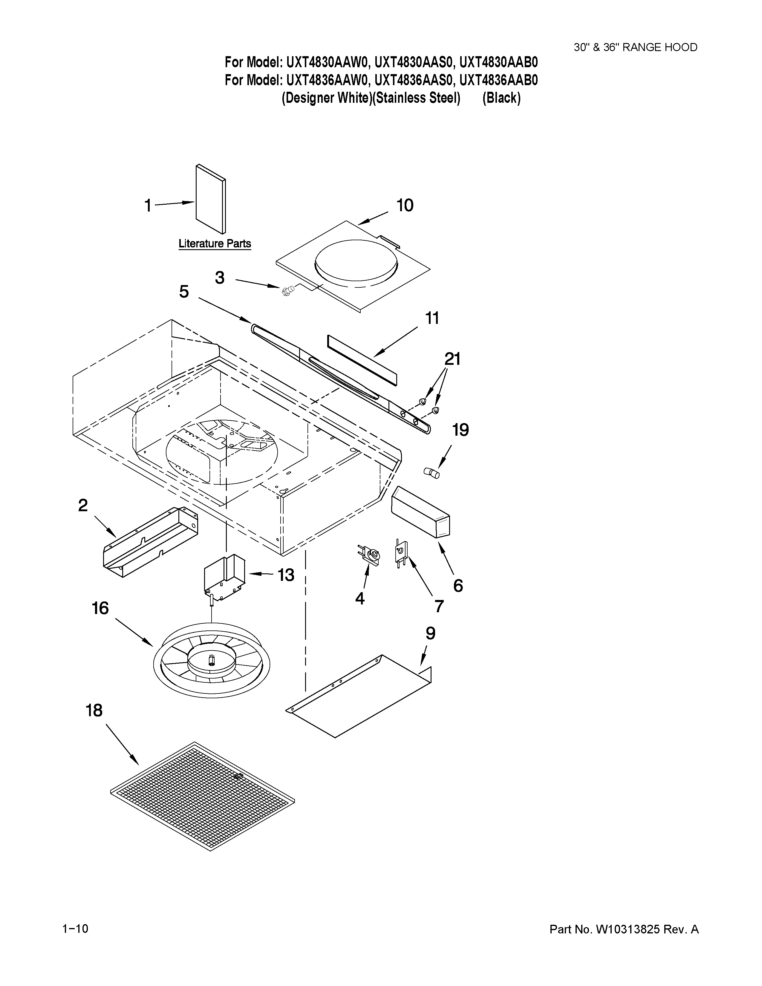 RANGE HOOD PARTS