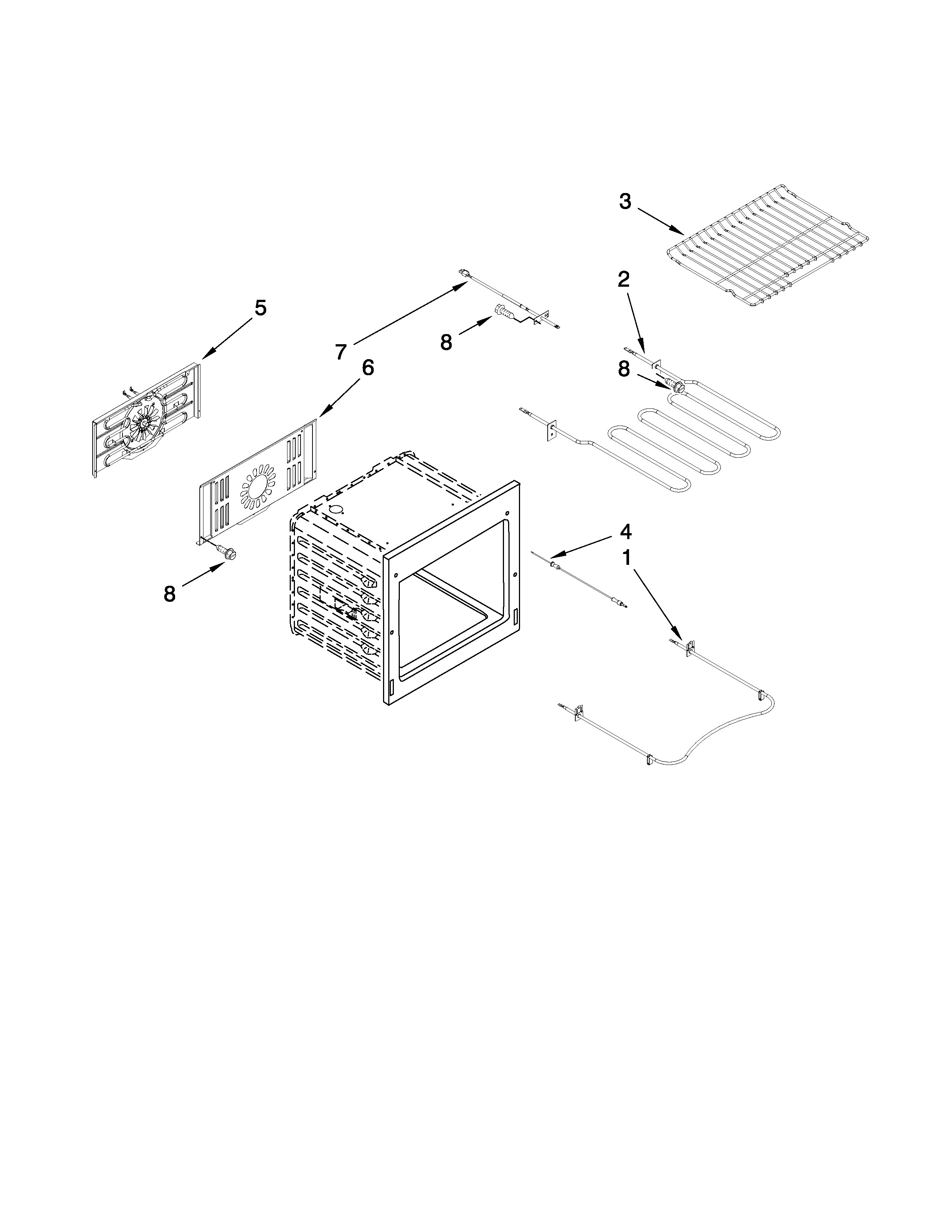 Internal oven parts