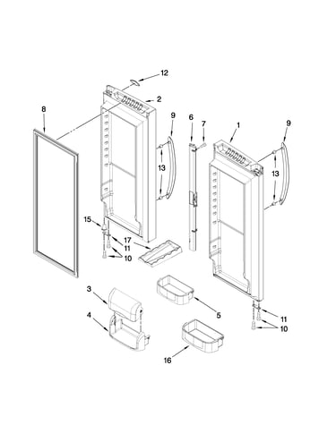 Refrigerator door parts