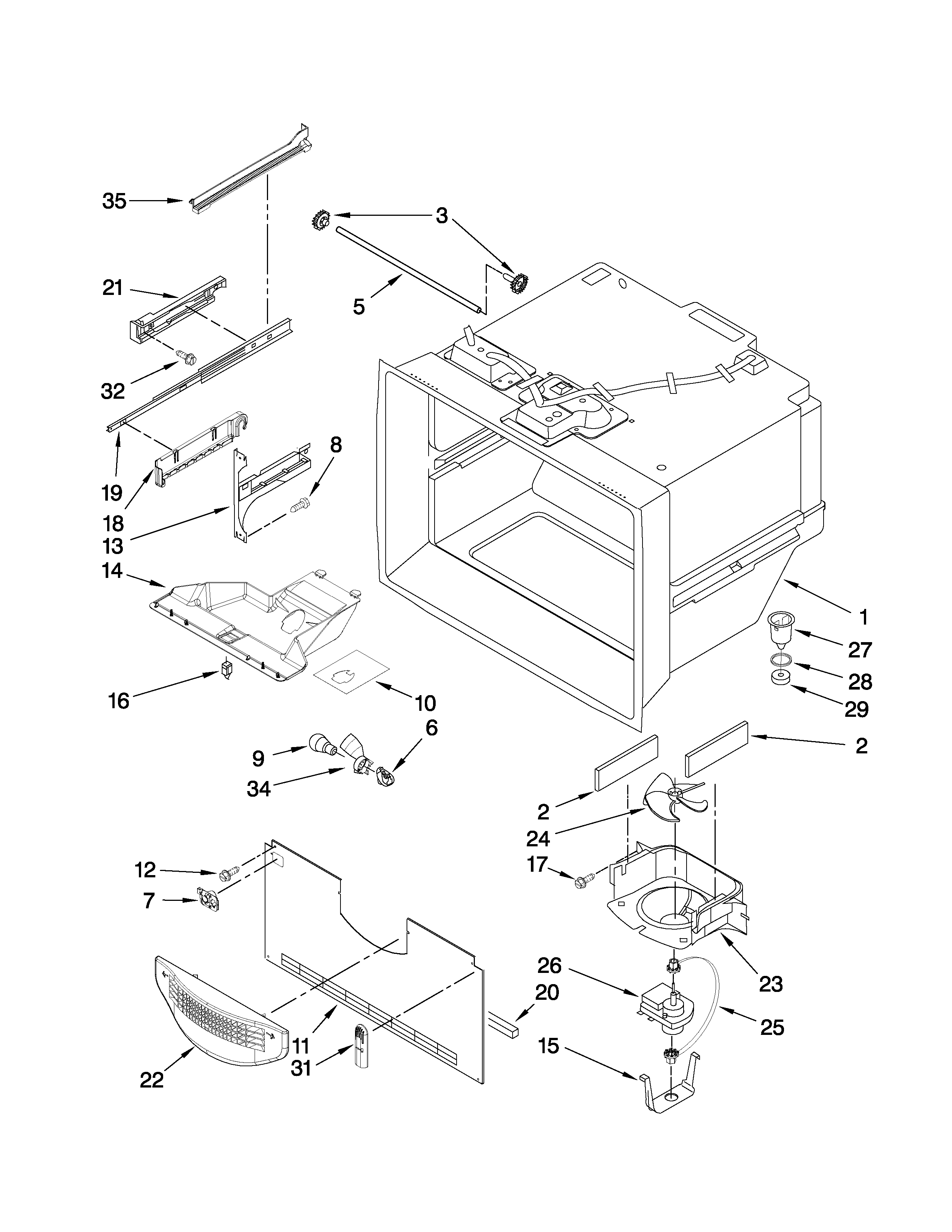 Freezer liner parts