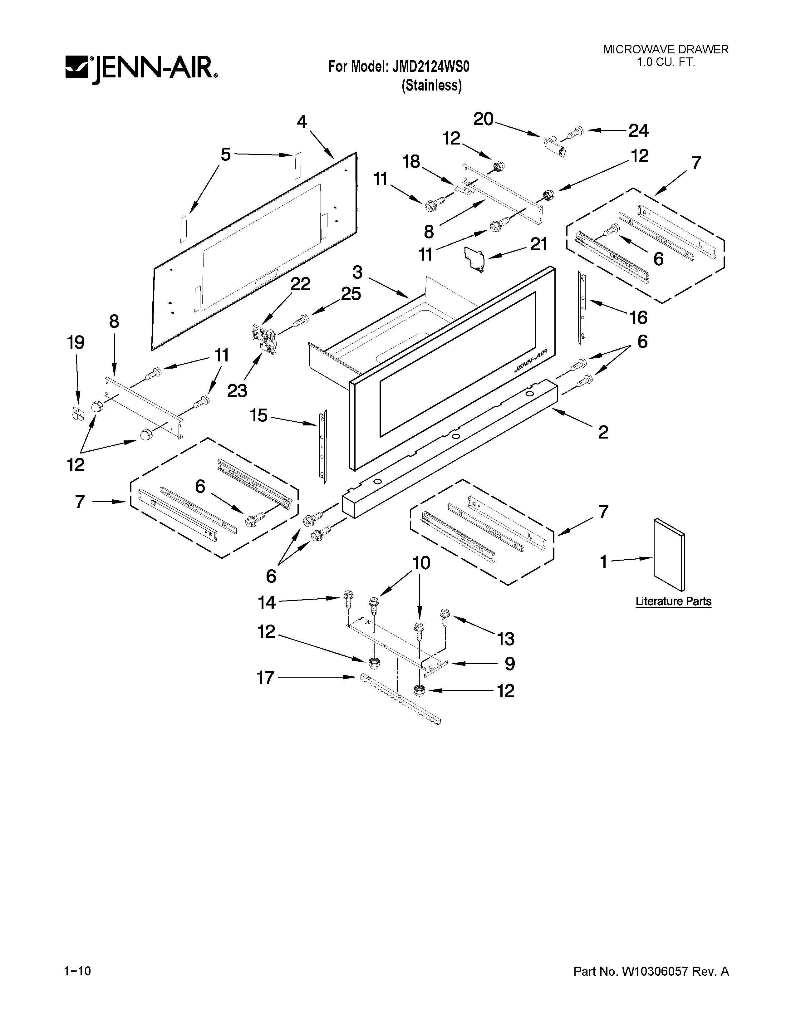 MICROWAVE DRAWER PARTS