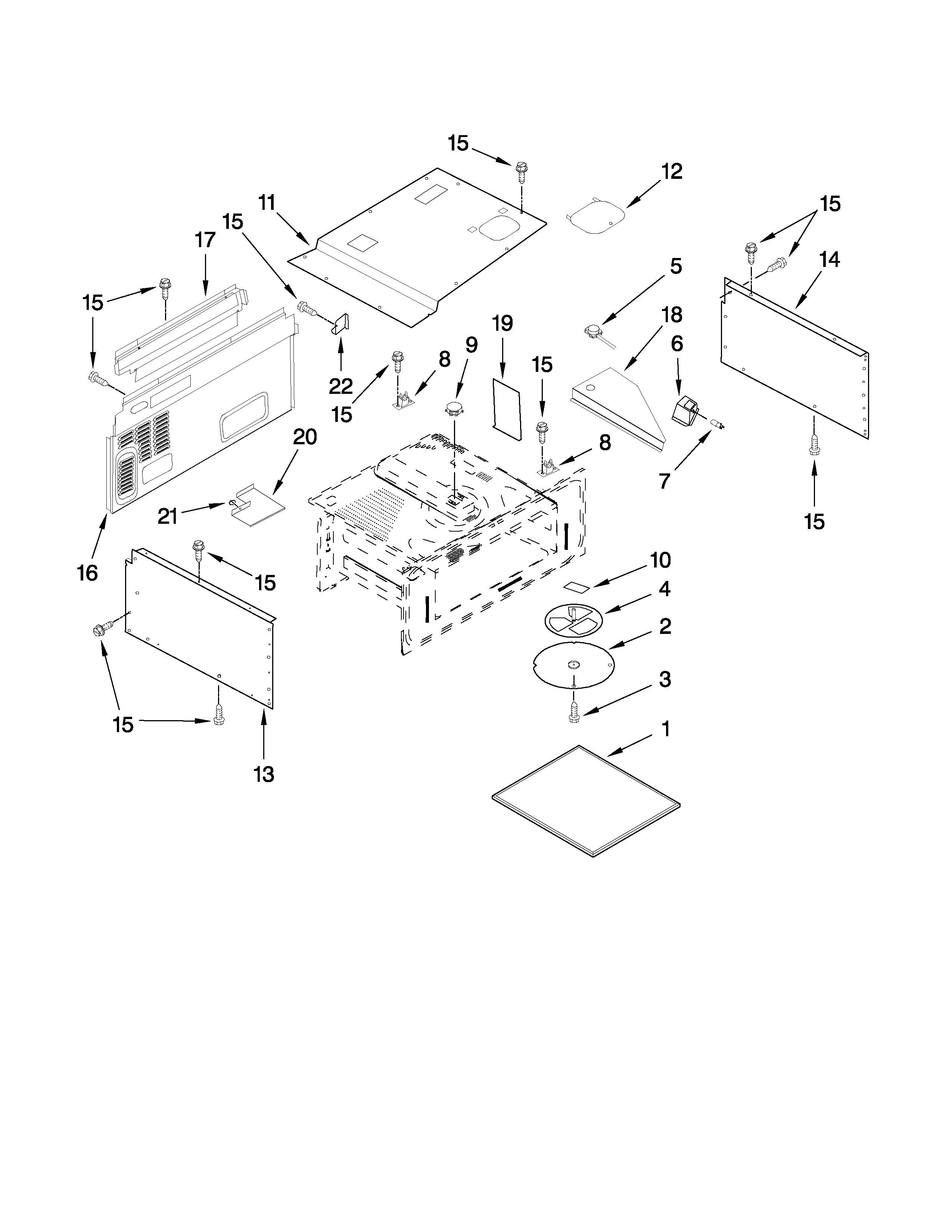 MICROWAVE OVEN CAVITY PARTS