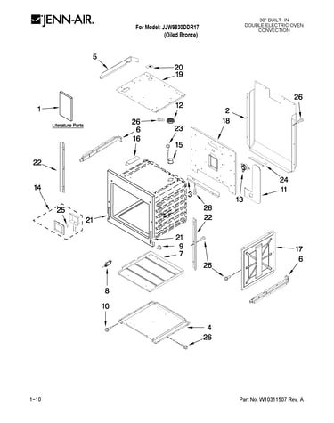 Upper oven parts