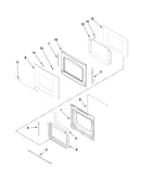 Upper oven door parts
