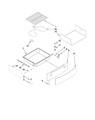 Drawer and rack parts