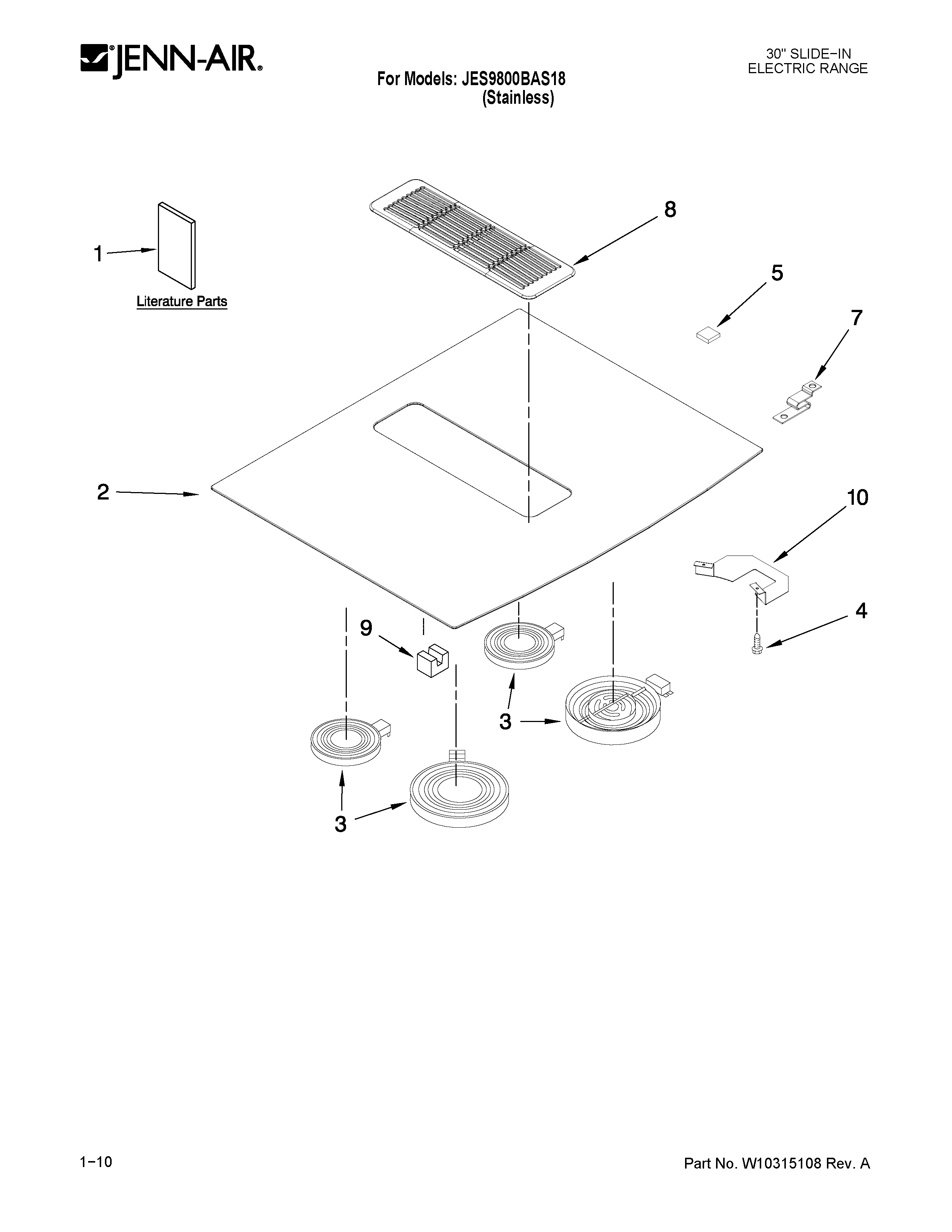 Cooktop parts