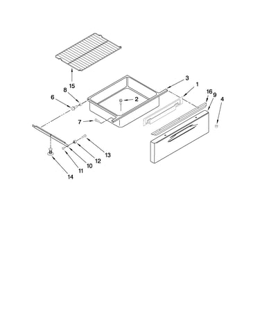 Drawer and rack parts