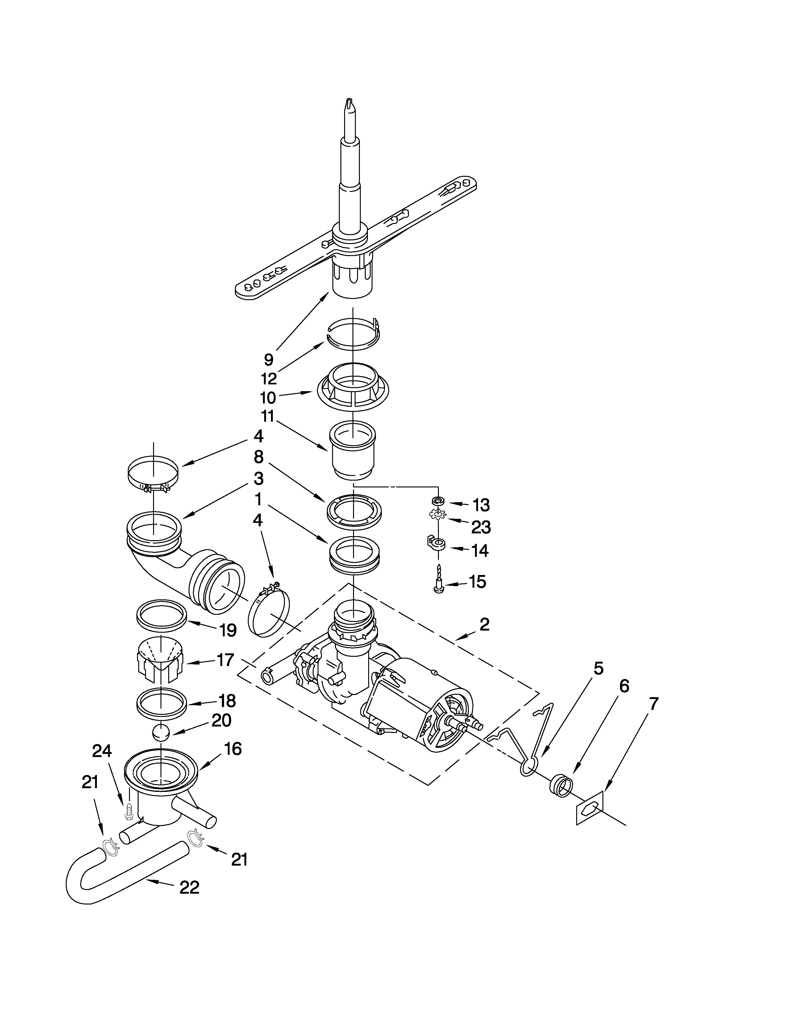 PUMP AND SPRAY ARM PARTS