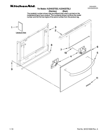 Front panel parts