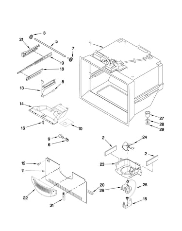 Freezer liner parts