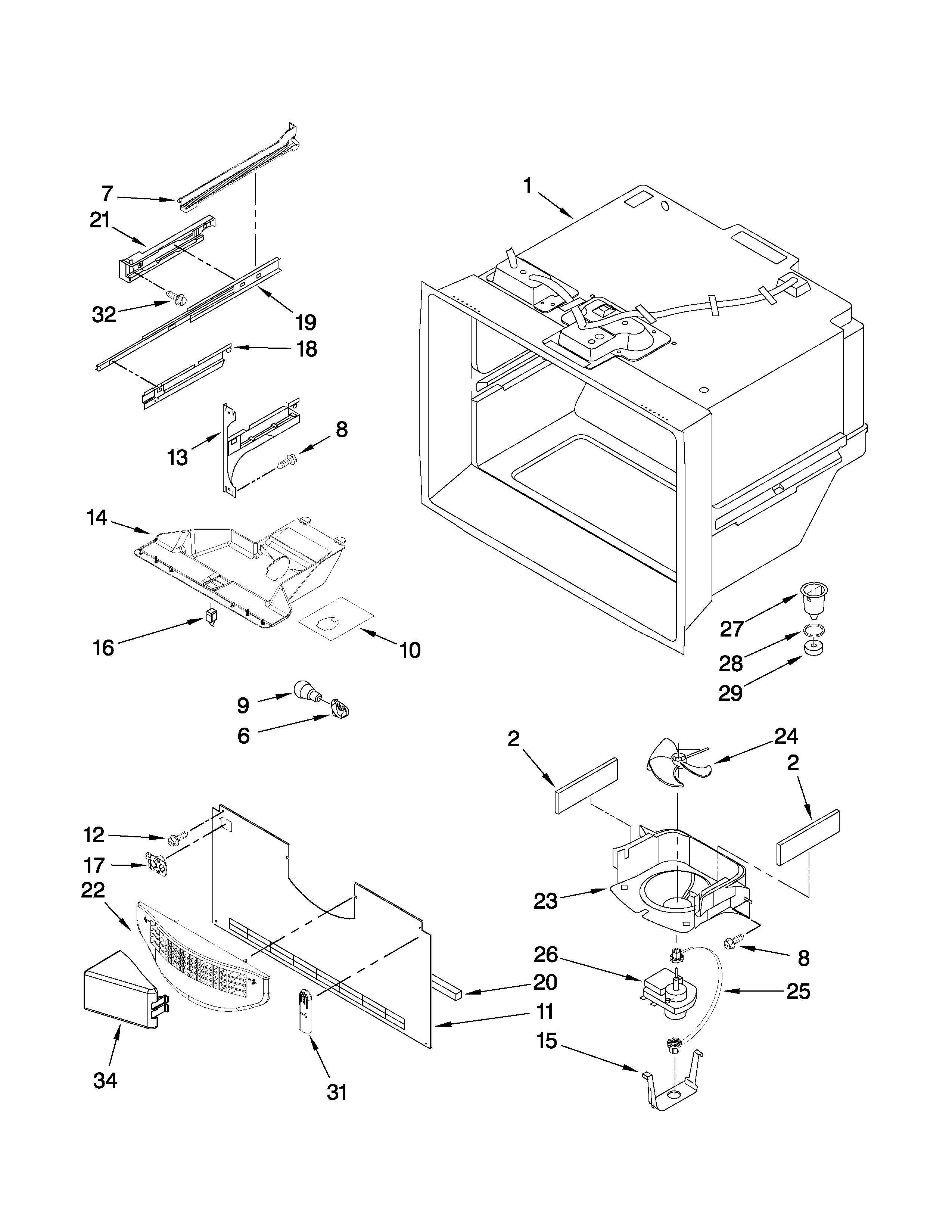 Freezer liner parts