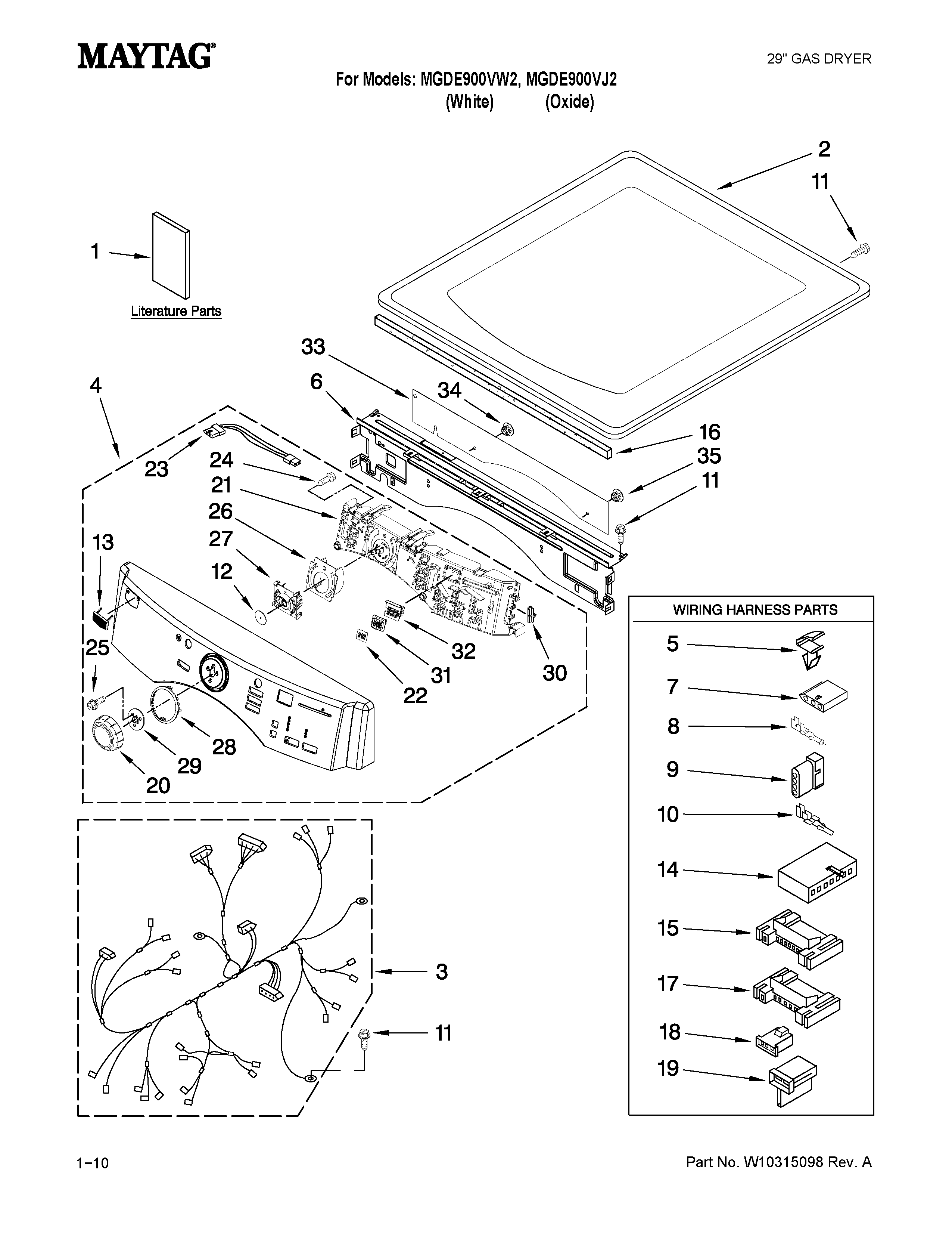 Top and console parts