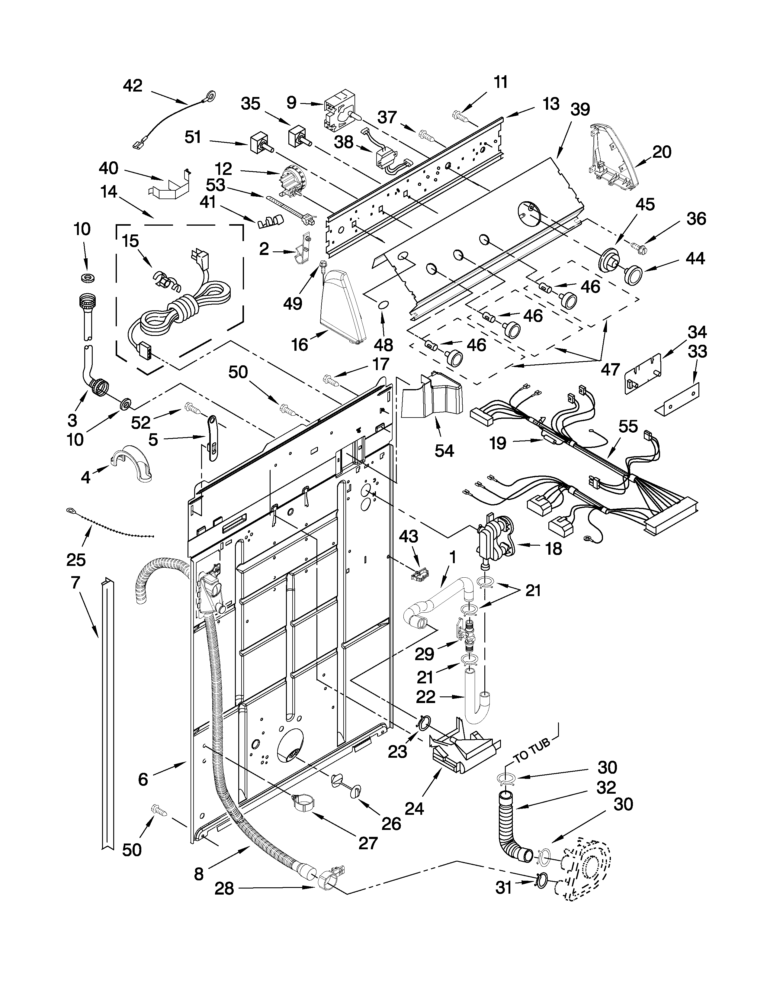 Controls and rear panel parts