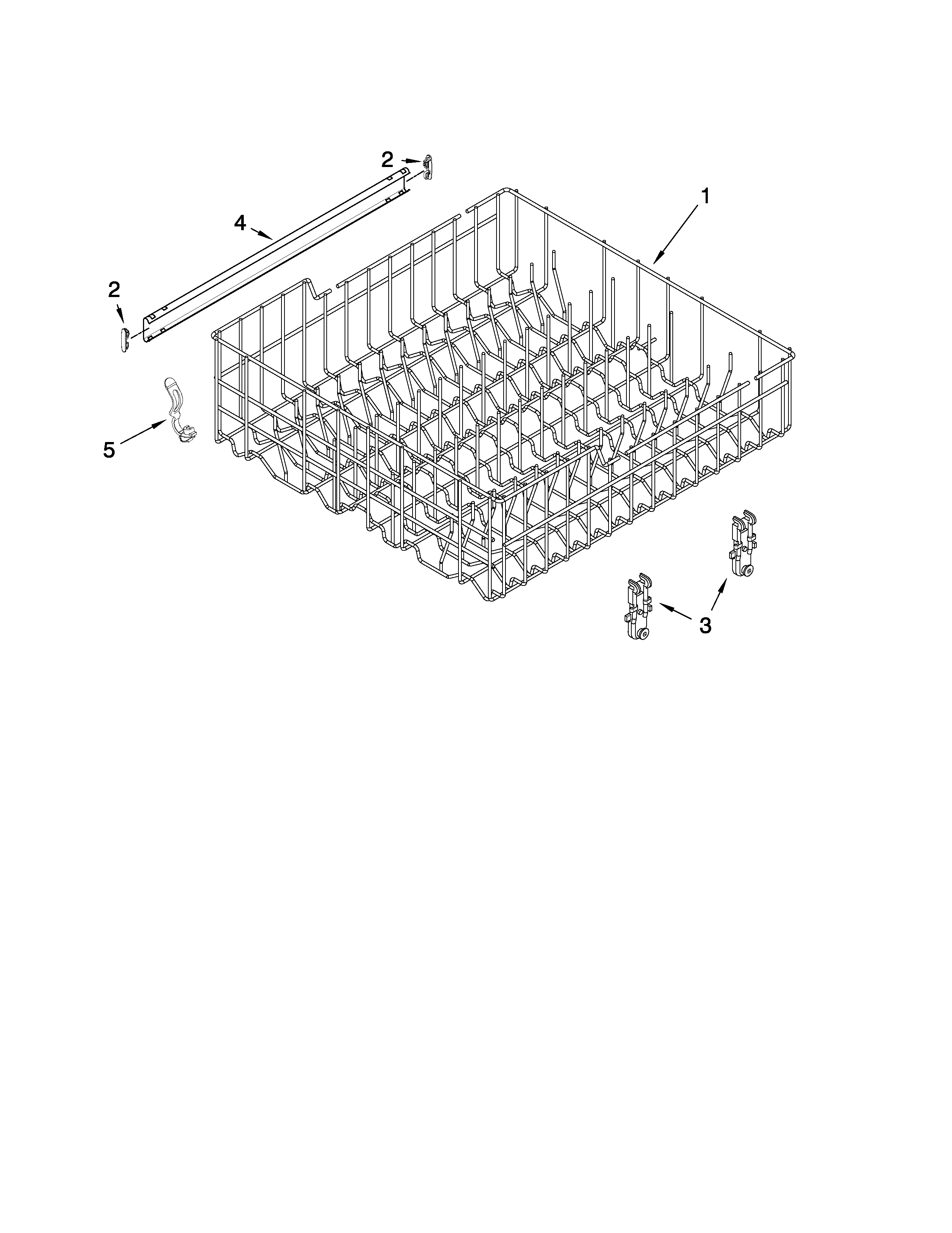 Upper rack and track parts