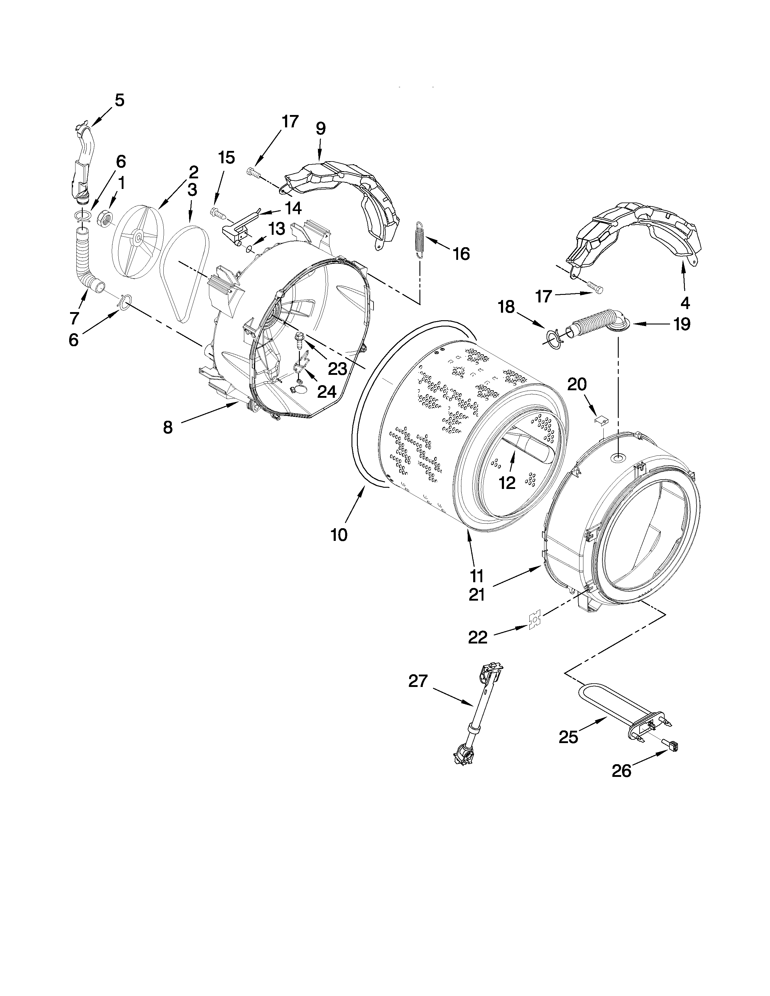 Tub and basket parts