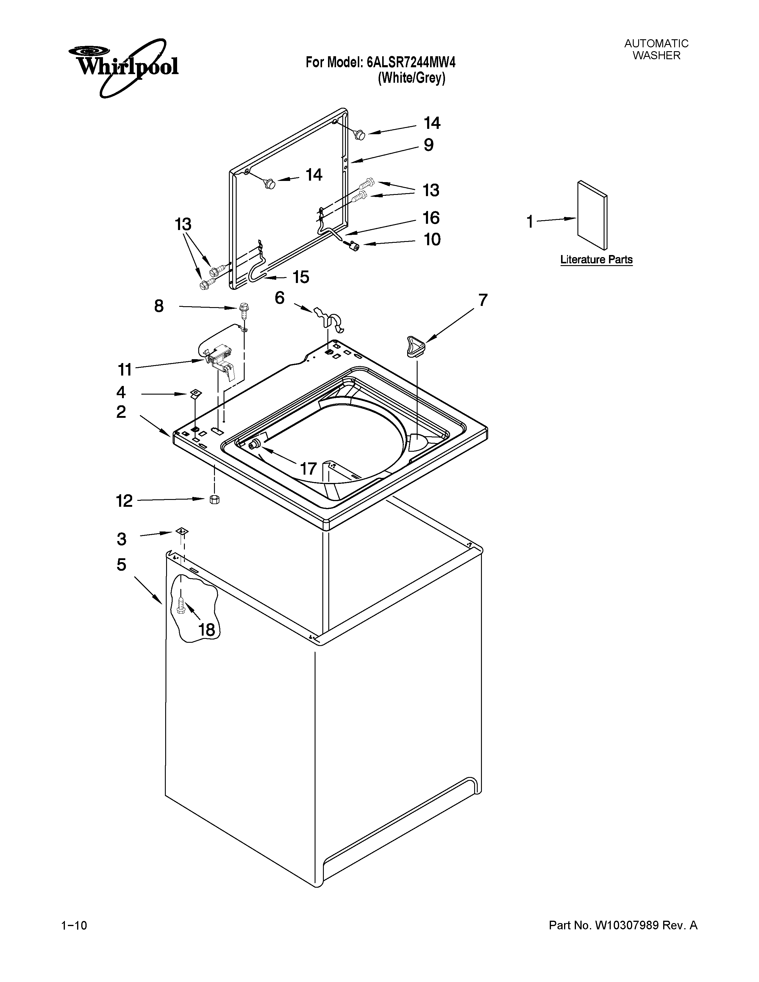 TOP AND CABINET PARTS