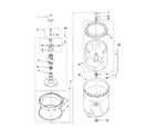 Whirlpool 6ALSR7244MW4 agitator, basket and tub parts diagram