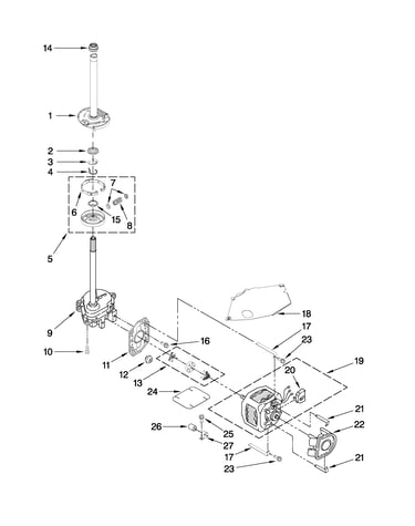 Brake, clutch, gearcase, motor and pump parts