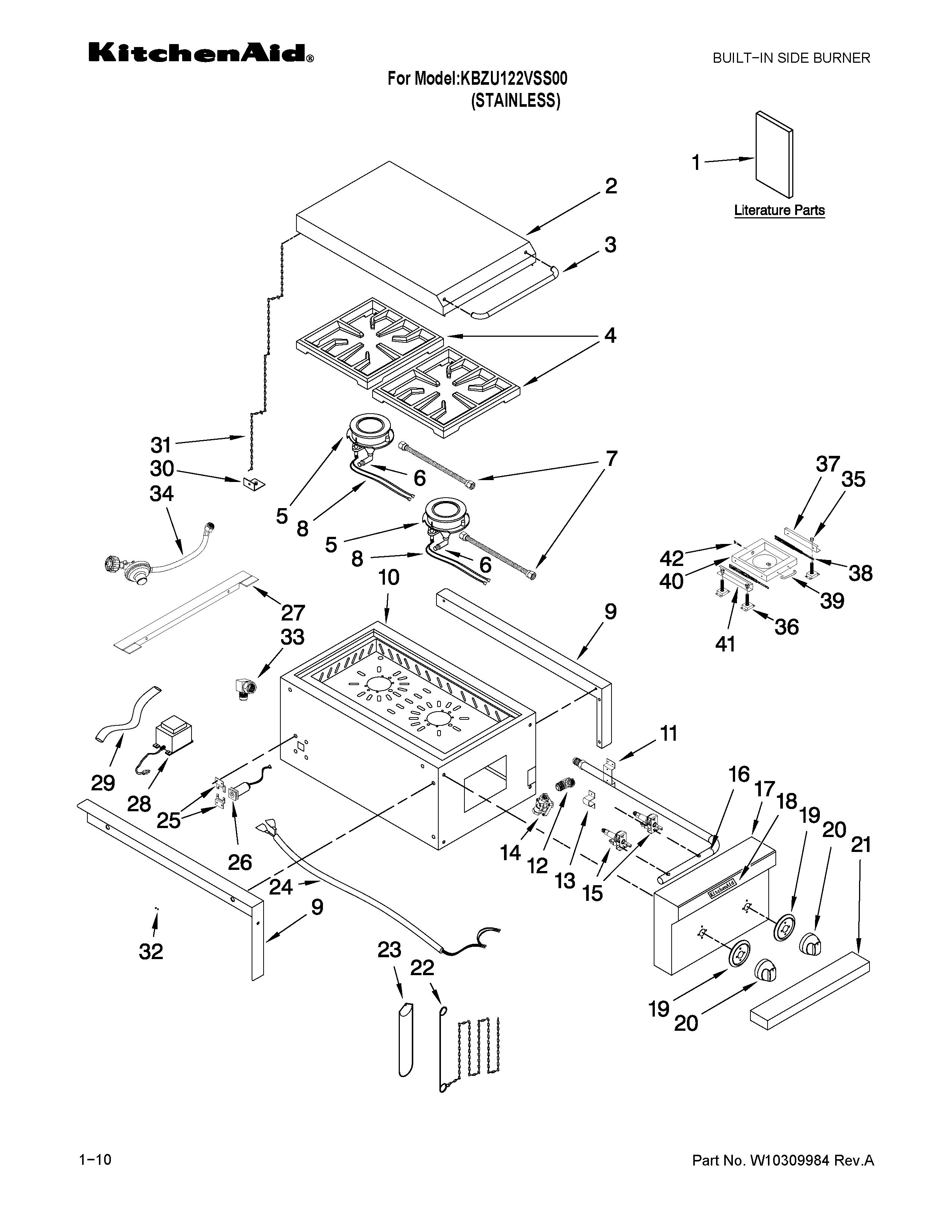 Side burner parts