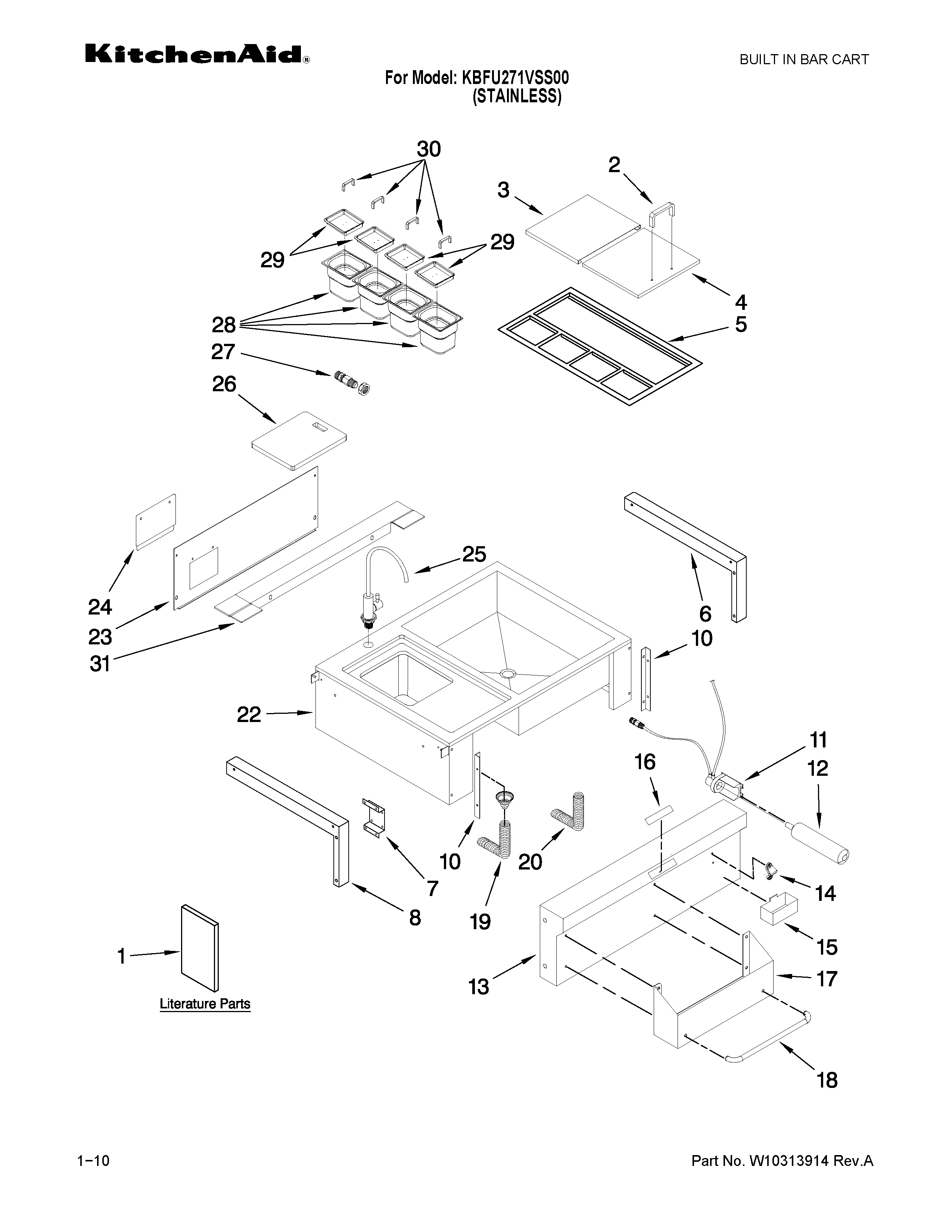 Bar cart parts