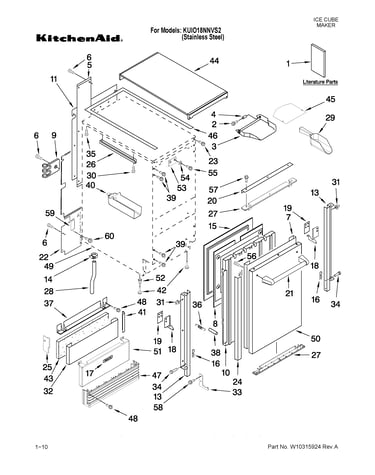 Cabinet liner and door parts