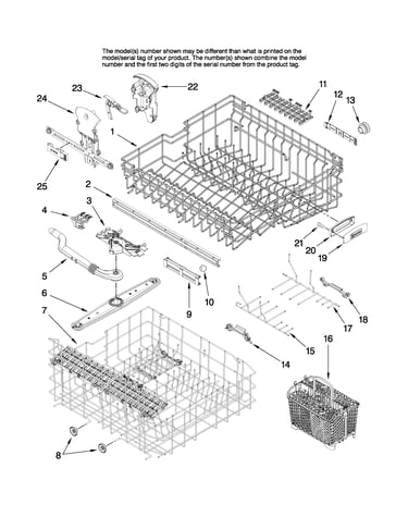 Upper and lower rack parts
