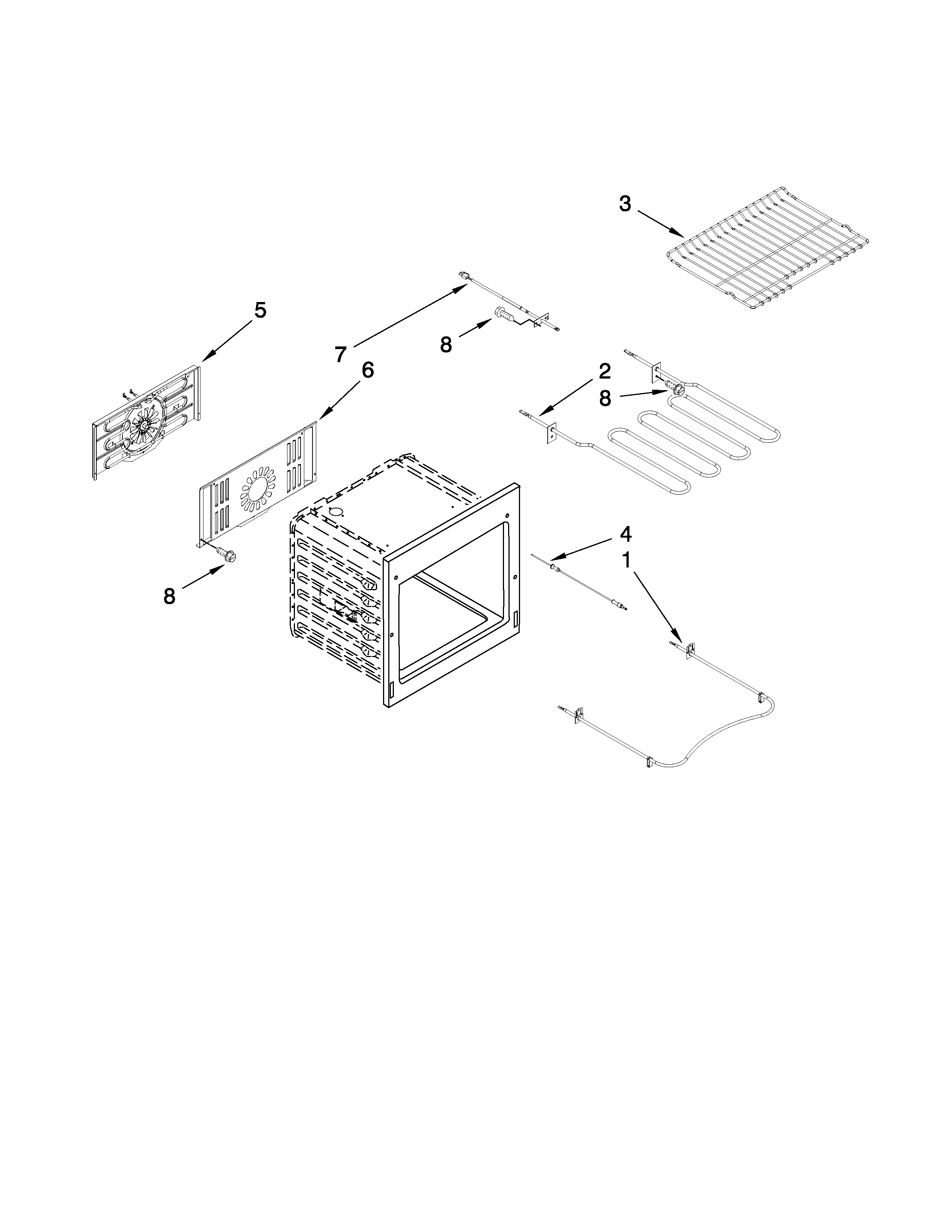 Internal oven parts