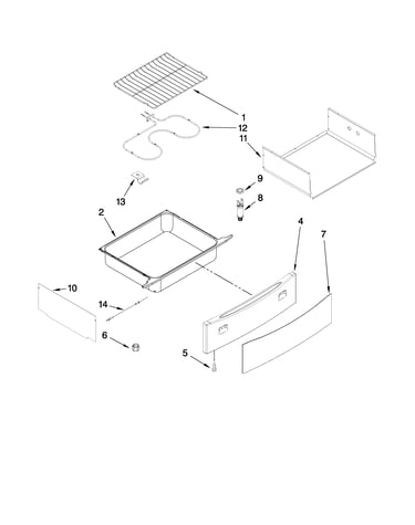 Drawer and rack parts