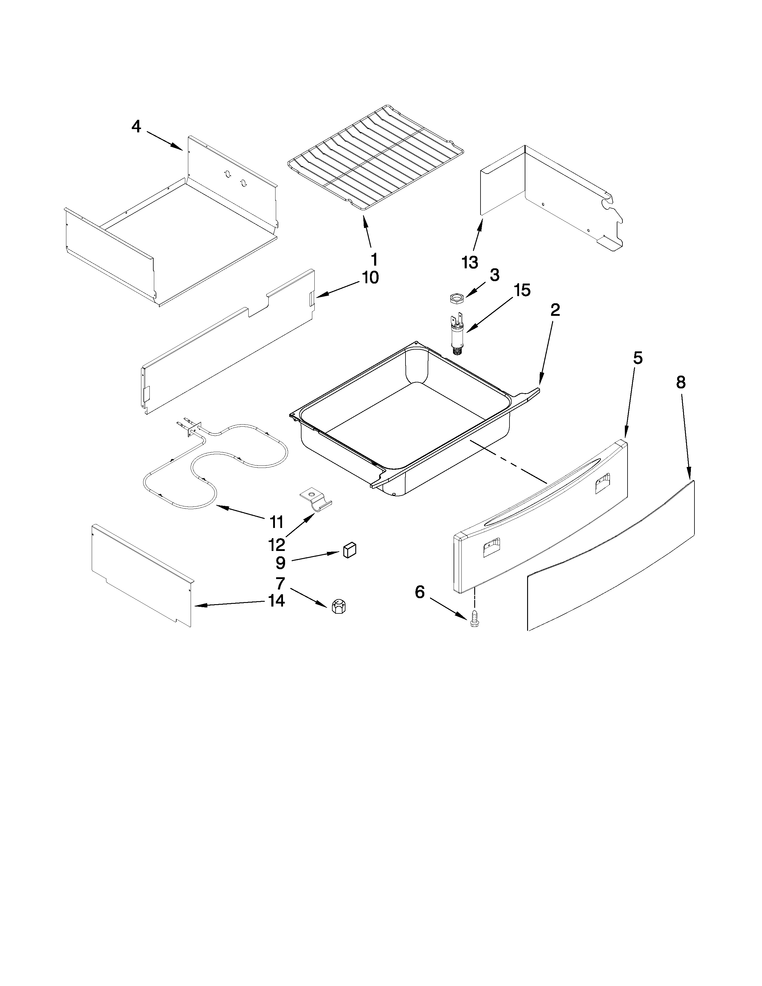 Drawer and rack parts