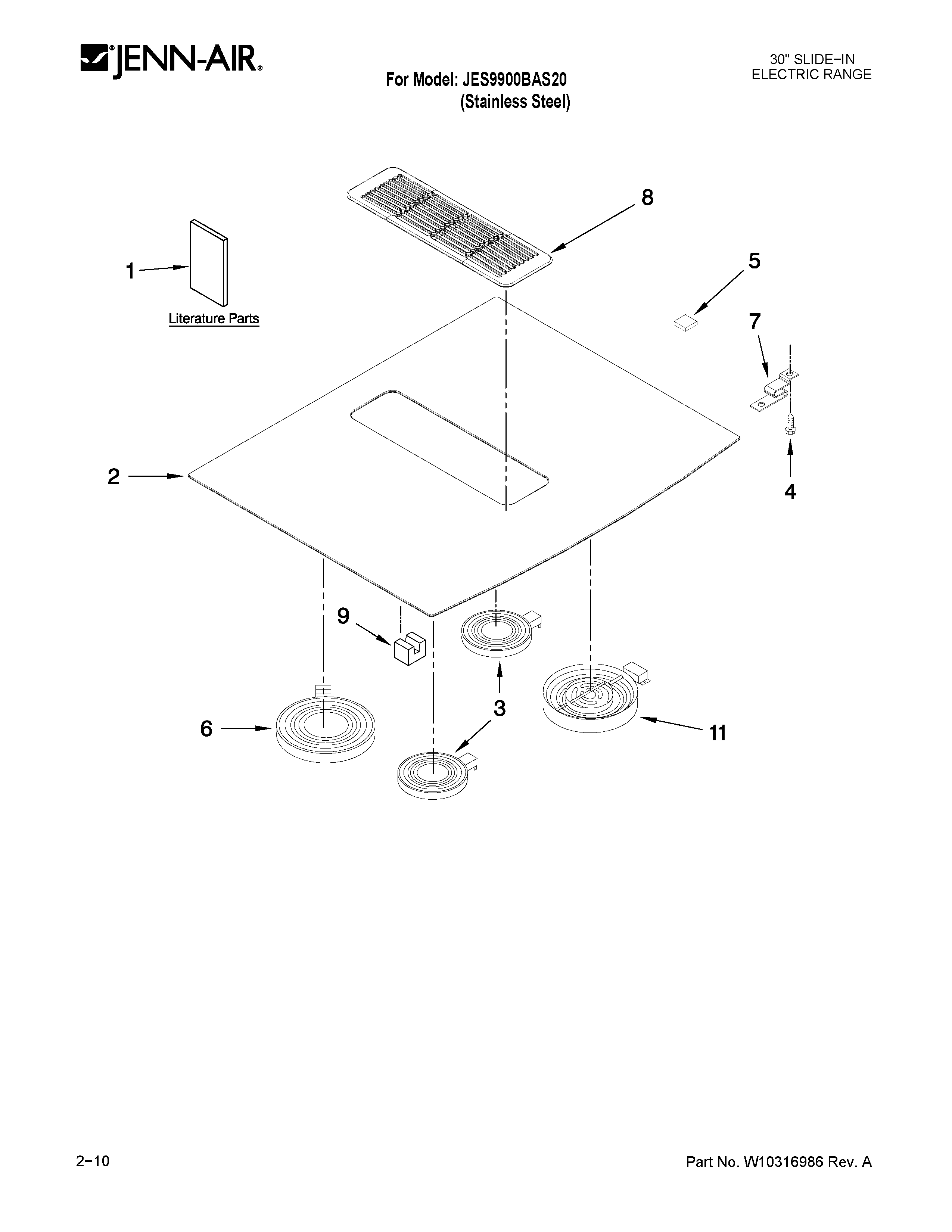 Cooktop parts