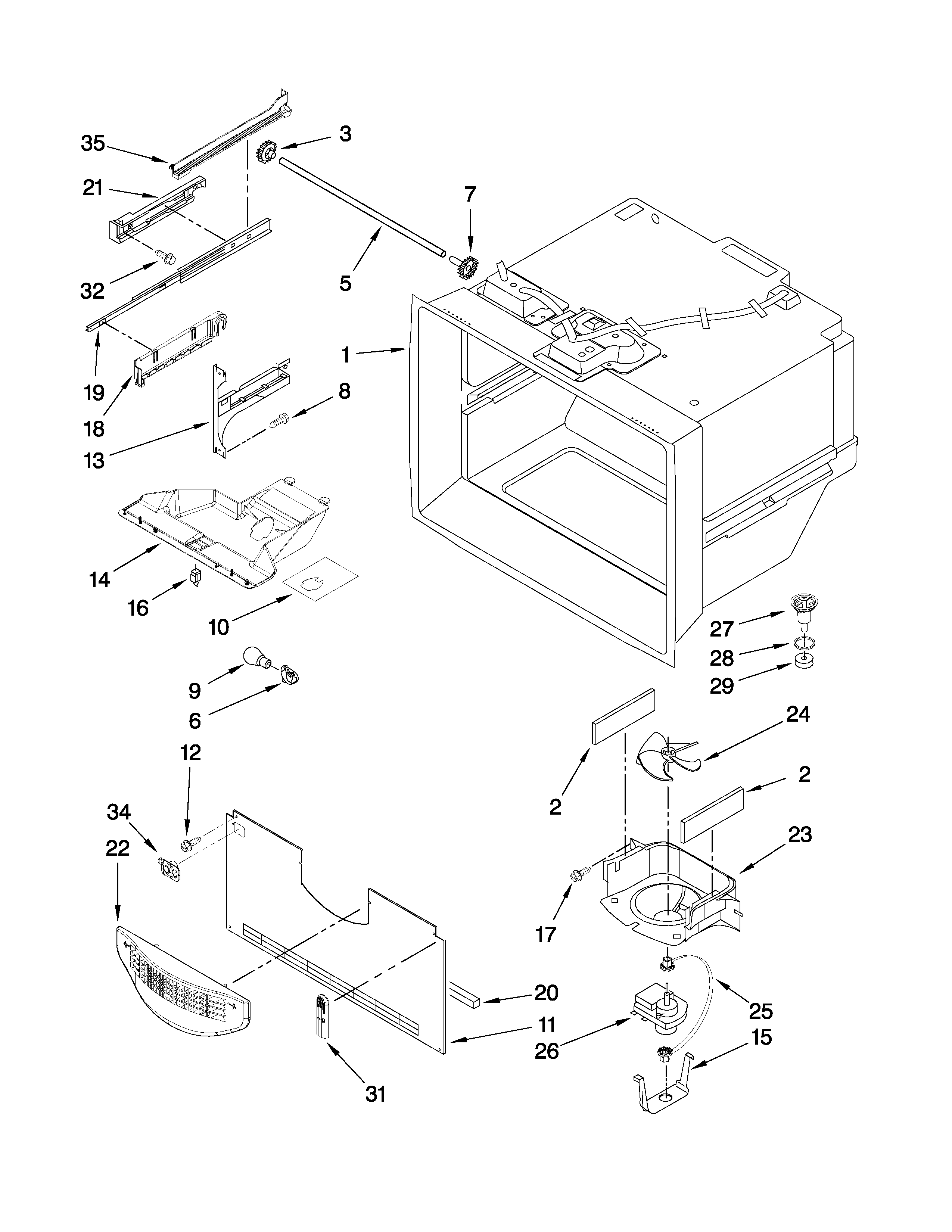 Freezer liner parts
