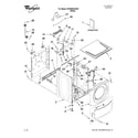 Whirlpool WFW9050XW00 top and cabinet parts diagram